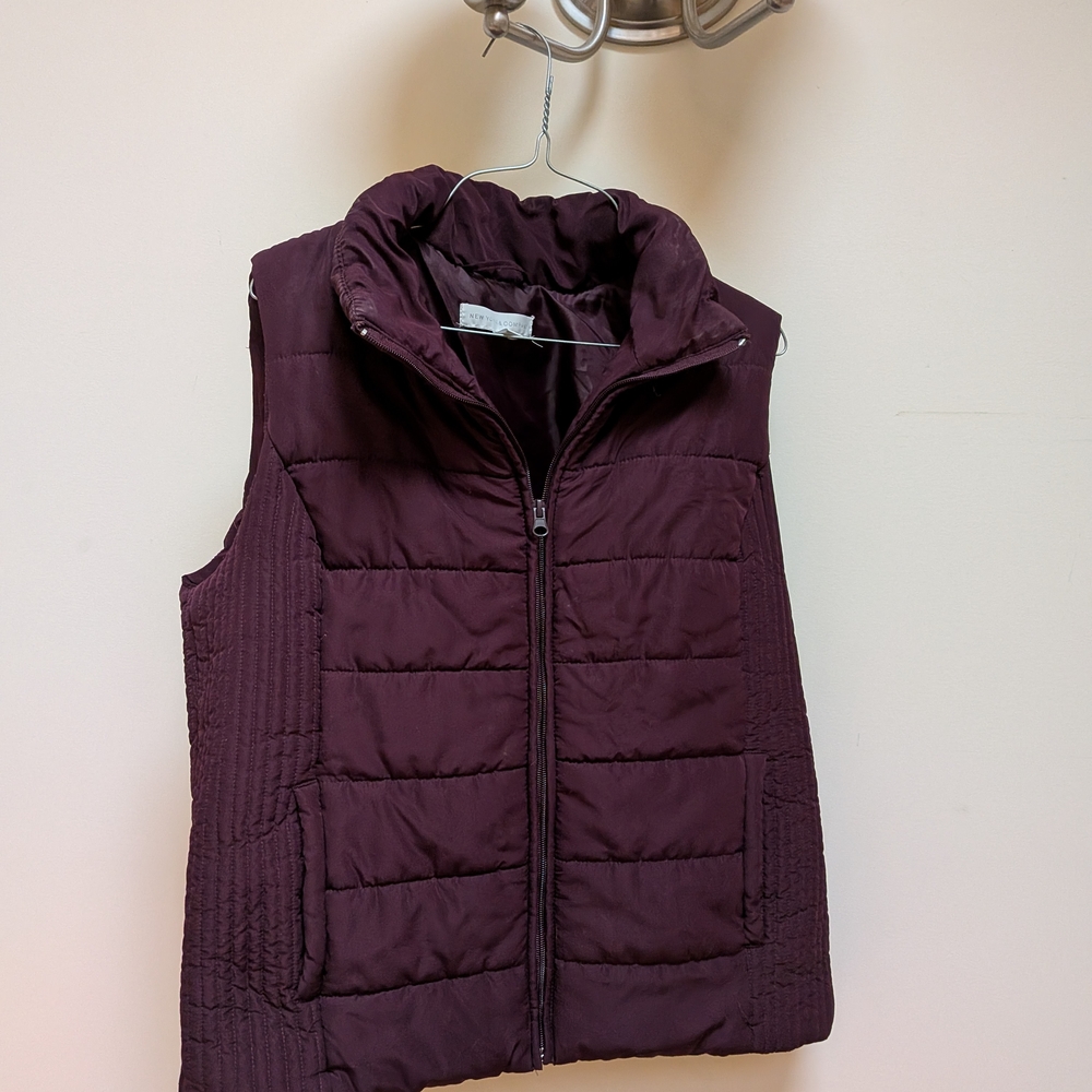 New York & Company Deep Purple Quilted Vest